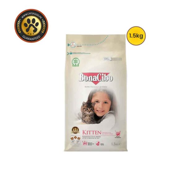 Bonacibo Kitten Food with Chicken Flavor Anchovy and Rice Growing Kittens