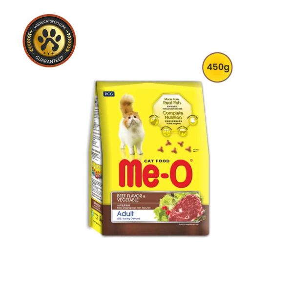 Me-O Adult Cat Dry Food Beef and Vegetables Flavor, 450G